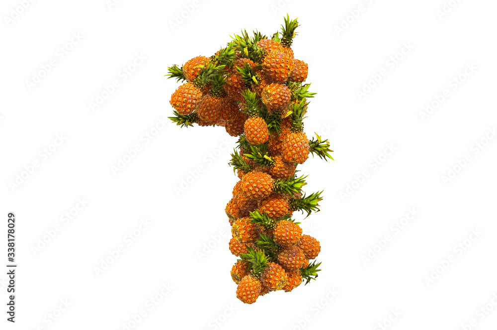 Poster number 1 from pineapples, 3d rendering