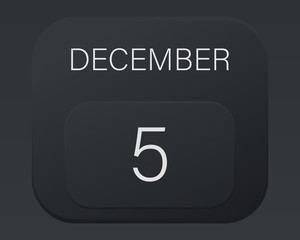 Design calendar 2021 year in trendy black style.Vector illustration symbol of a calendar.Stylish black gradient.Daily sign of the calendar for web site design,logo,app,UI/UX. Winter December