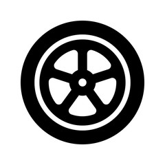 Car wheel icon on white background