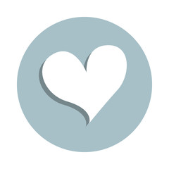 Heart flat badge icon. Simple glyph, flat vector of heart icons for ui and ux, website or mobile application