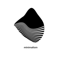 Conceptual symbol of mountains and river or landscape.
