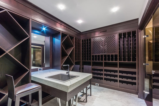 Wine Tasting Room. Interior Of The New Wine Cellar