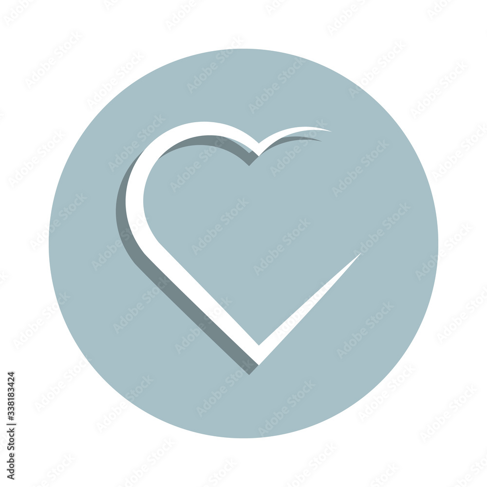 Poster heart hand drawn badge icon. simple glyph, flat vector of heart icons for ui and ux, website or mobi