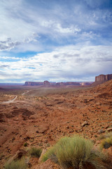 the scenic drive in the monument valley, usa