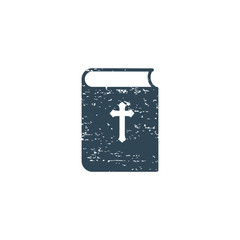 Fototapeta premium Bible book icon in grunge effect, Bible Society. Stock Vector illustration isolated on white background.