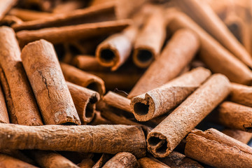 Cinnamon sticks background.
