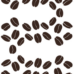 Coffee beans vector isolated seamless pattern 