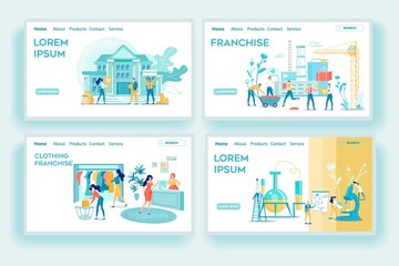 Lab, Clothing, Plant, Bank Franchise Webpage Set