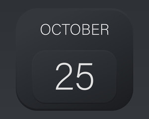 Design calendar 2021 year in trendy black style.Vector illustration symbol of a calendar.Stylish black gradient.Daily sign of the calendar for web site design,logo,app,UI/UX.Fall autumn October