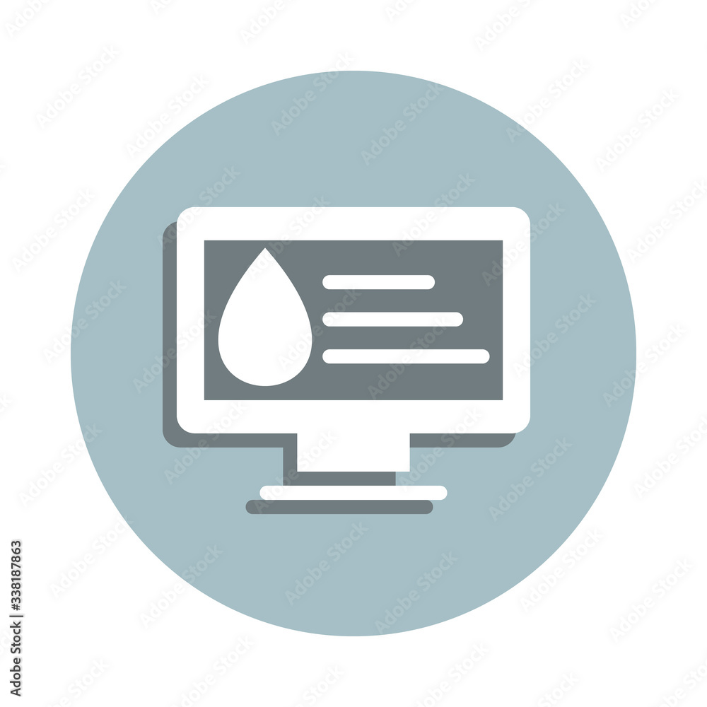 Poster computer badge icon. simple glyph, flat vector of blood donation icons for ui and ux, website or mob