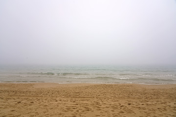 morning fog on the Mediterranean sea