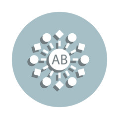 Platelet , ab badge icon. Simple glyph, flat vector of blood donation icons for ui and ux, website or mobile application
