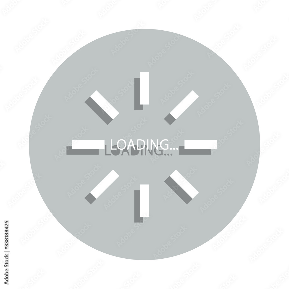Poster loading the sun rays badge icon. simple glyph, flat vector of loader icons for ui and ux, website or