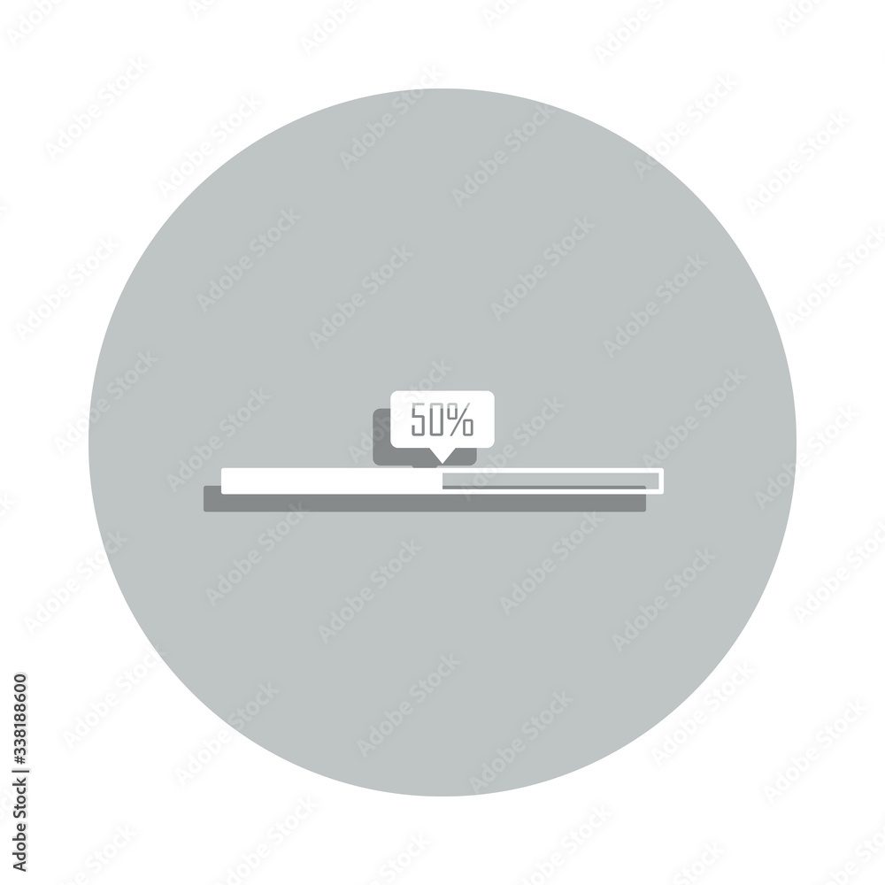 Poster loading bar percent badge icon. simple glyph, flat vector of loader icons for ui and ux, website or 