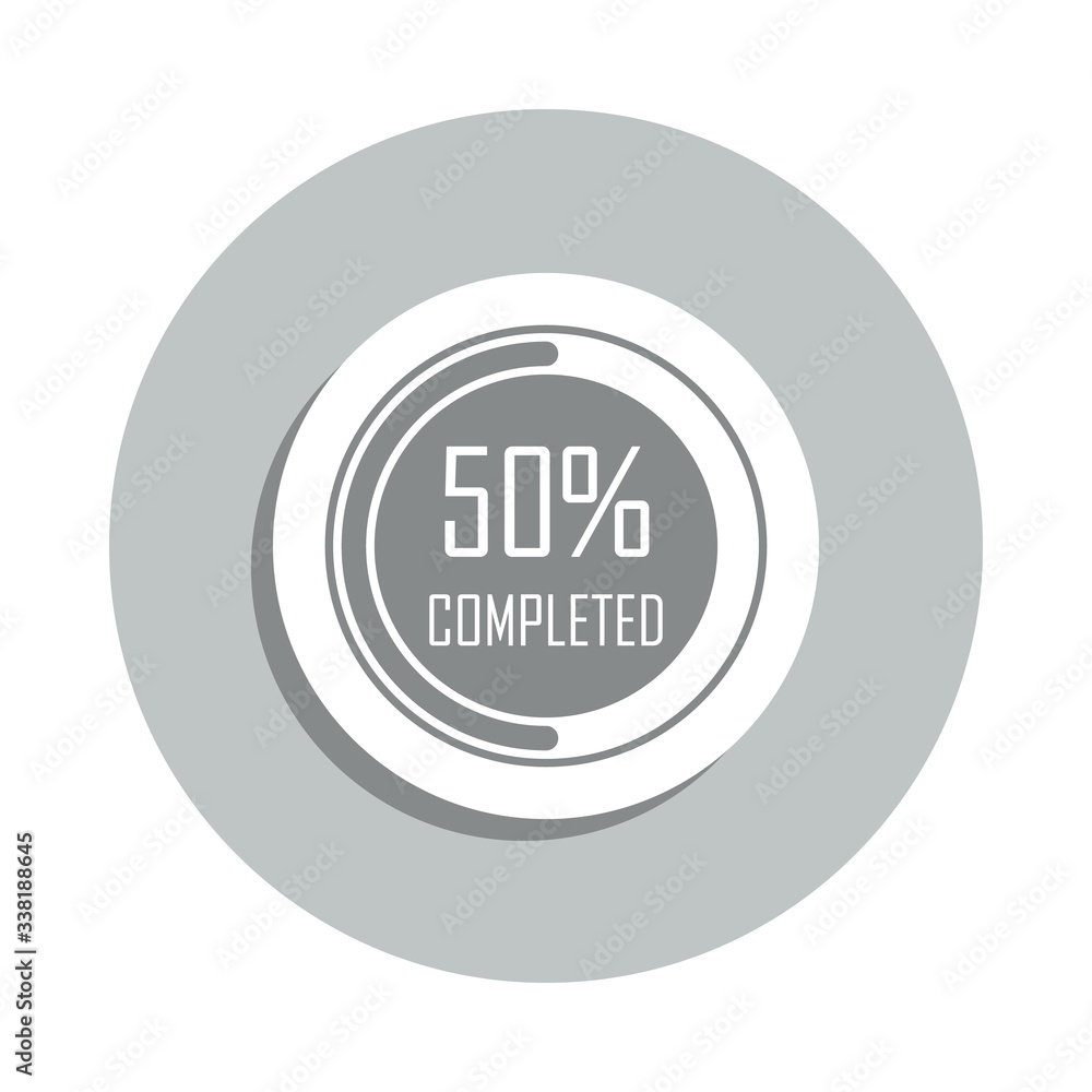Poster loading in percent round badge icon. simple glyph, flat vector of loader icons for ui and ux, websit