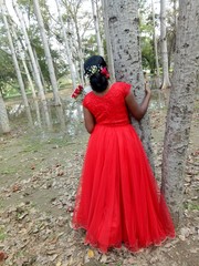 Fototapeta premium woman in red dress