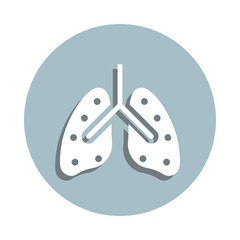 Lungs, anatomy badge icon. Simple glyph, flat vector of blood donation icons for ui and ux, website or mobile application
