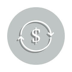 money turnover badge icon. Simple glyph, flat vector of Banking icons for ui and ux, website or mobile application