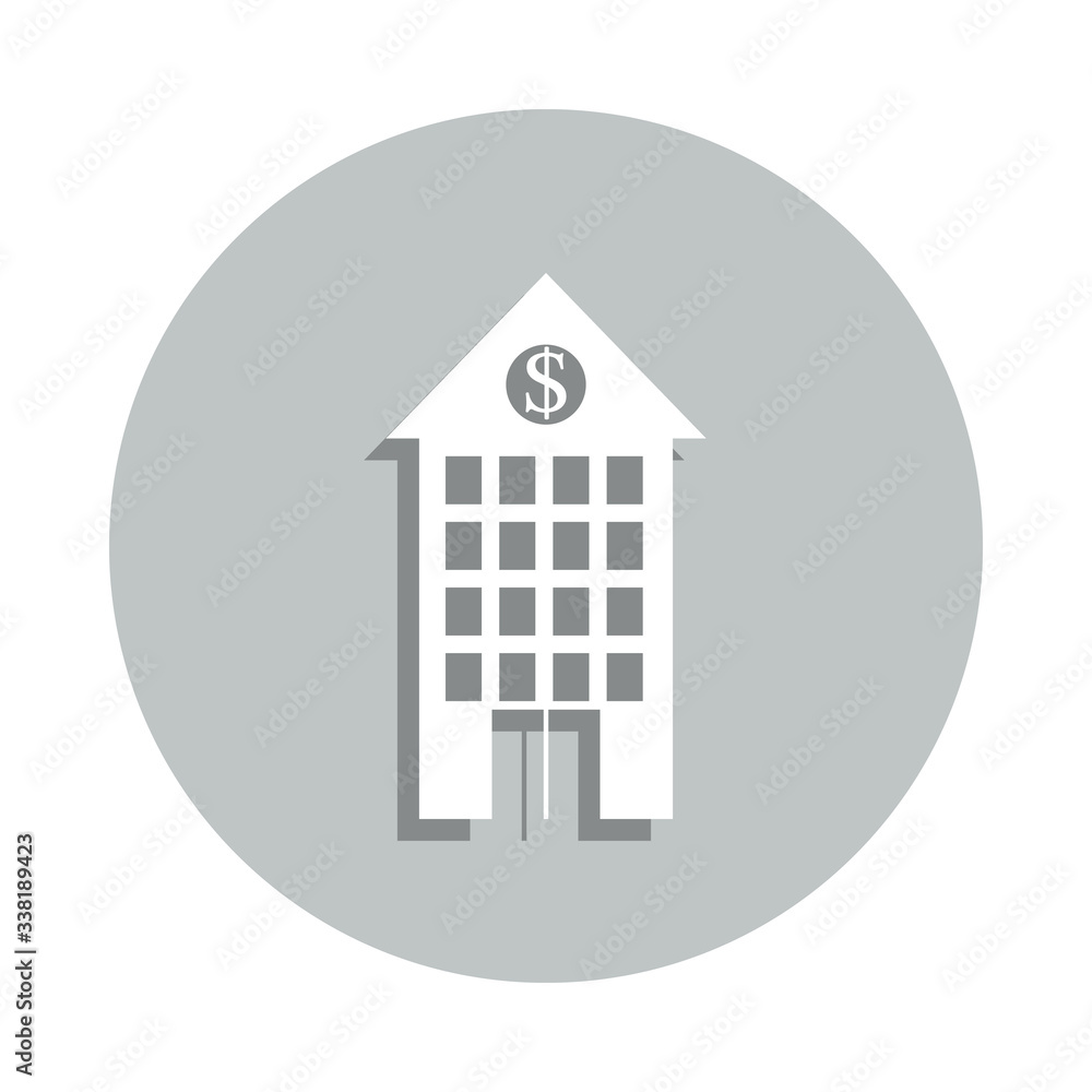 Poster bank building badge icon. simple glyph, flat vector of banking icons for ui and ux, website or mobil