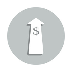 money in arrow badge icon. Simple glyph, flat vector of Banking icons for ui and ux, website or mobile application