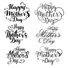 happy mother's day lettering collection set