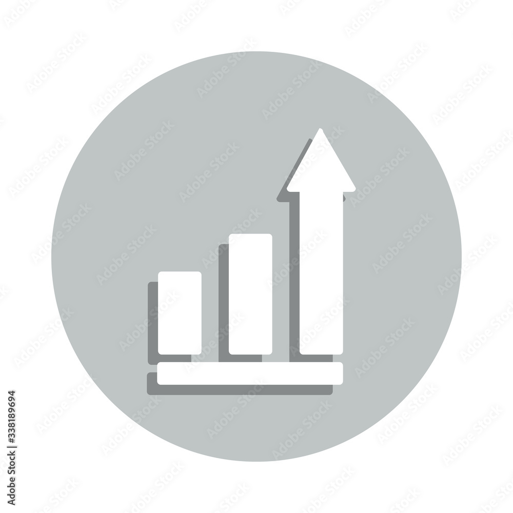 Poster chart with arrow badge icon. simple glyph, flat vector of banking icons for ui and ux, website or mo