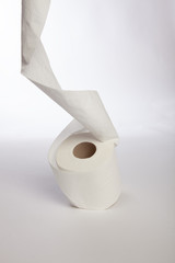 toilet roll on isolated white