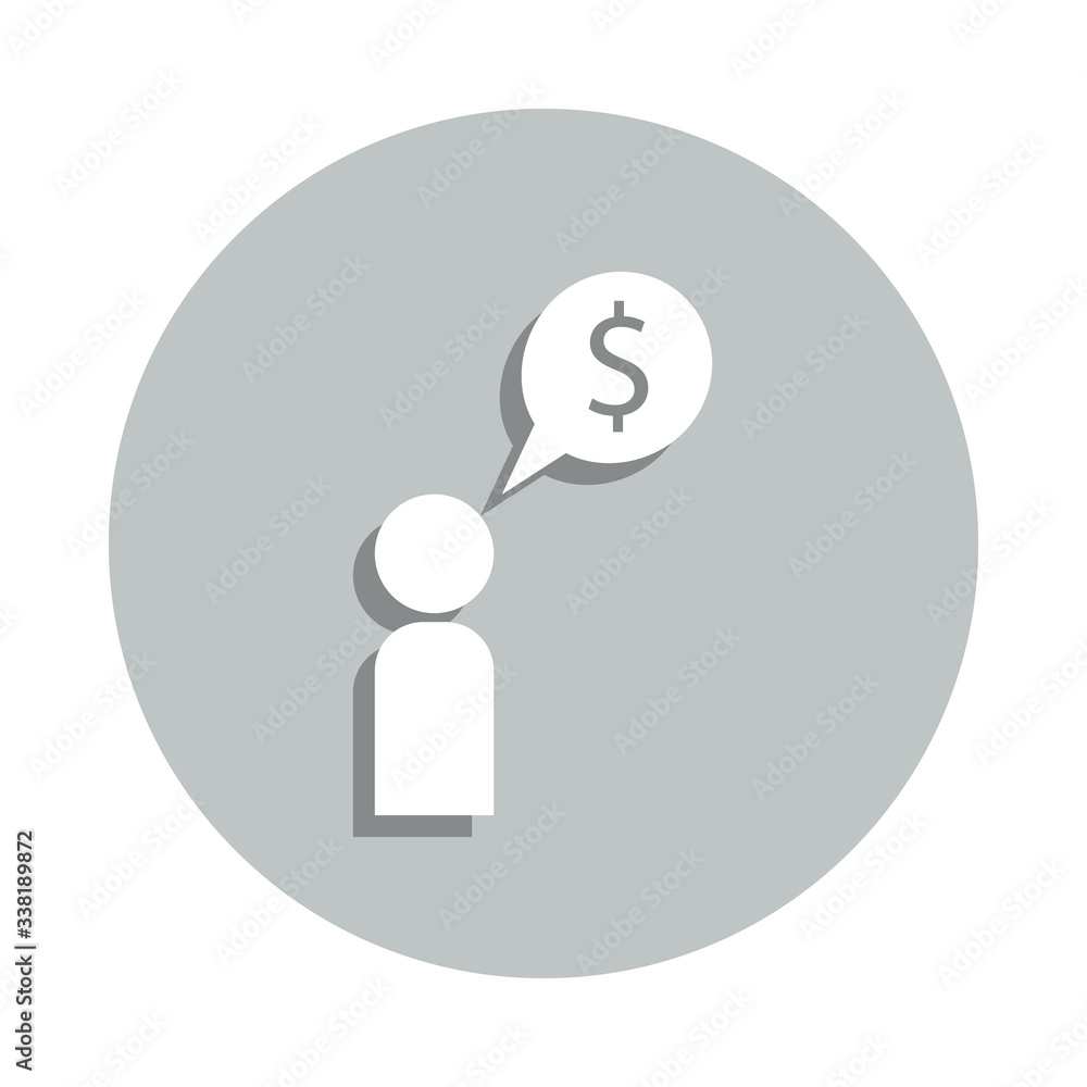 Poster business conversation badge icon. simple glyph, flat vector of banking icons for ui and ux, website 