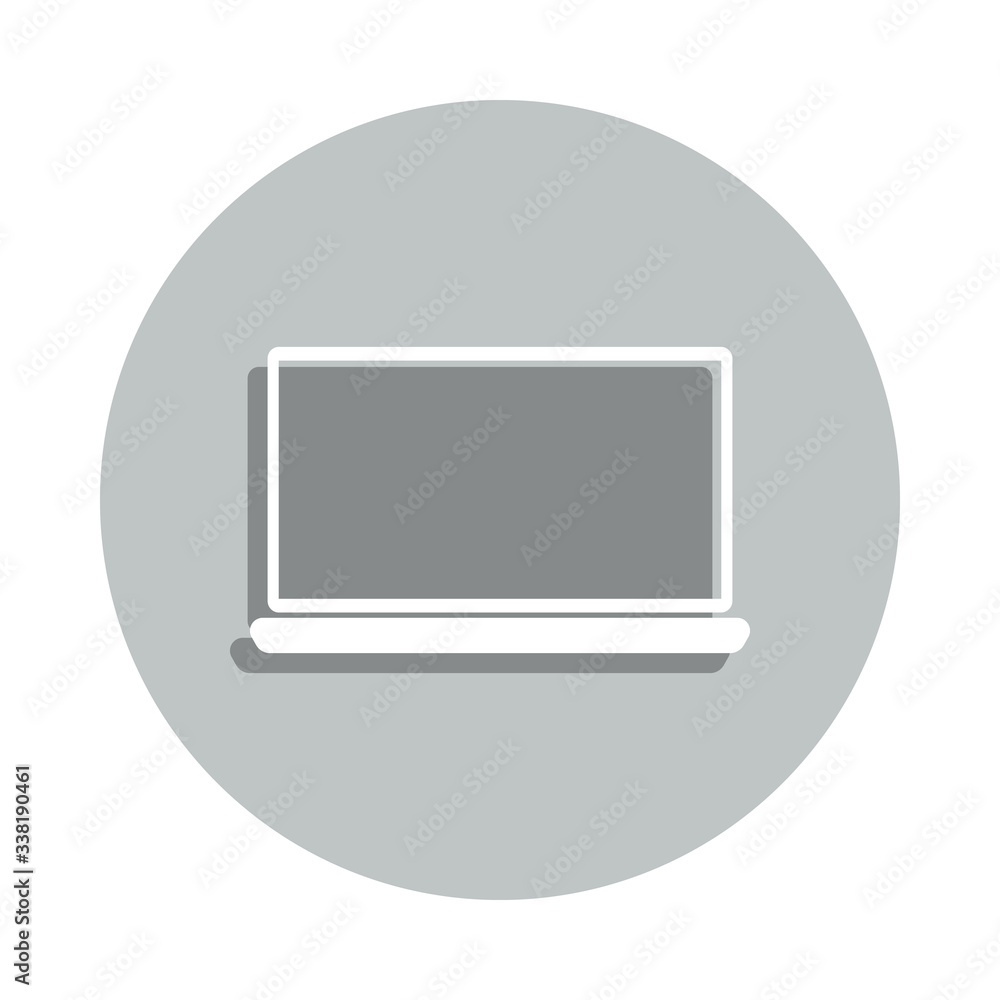 Poster laptop badge icon. simple glyph, flat vector of web icons for ui and ux, website or mobile applicati