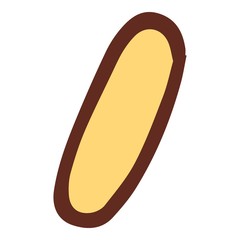 Yellow color candy stick icon. Hand drawn illustration of yellow color candy stick vector icon for web design