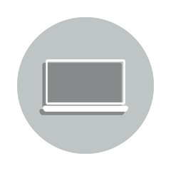 laptop badge icon. Simple glyph, flat vector of web icons for ui and ux, website or mobile application