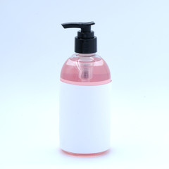 Bottle of hand sanitizer, antimicrobial liquid gel, germ prevention or antibacterial hygiene
