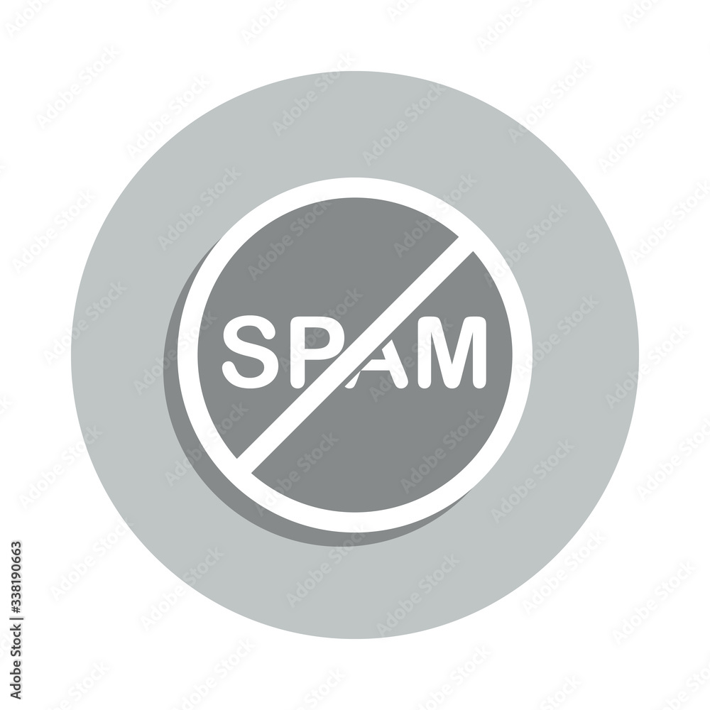 Poster ban on spam badge icon. simple glyph, flat vector of web icons for ui and ux, website or mobile appl