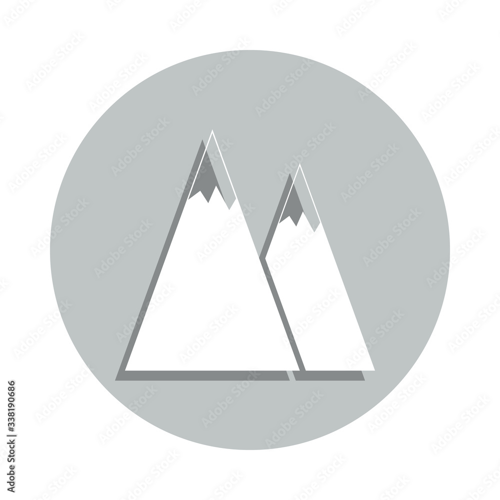 Poster the mountains badge icon. Simple glyph, flat vector of web icons for ui and ux, website or mobile application