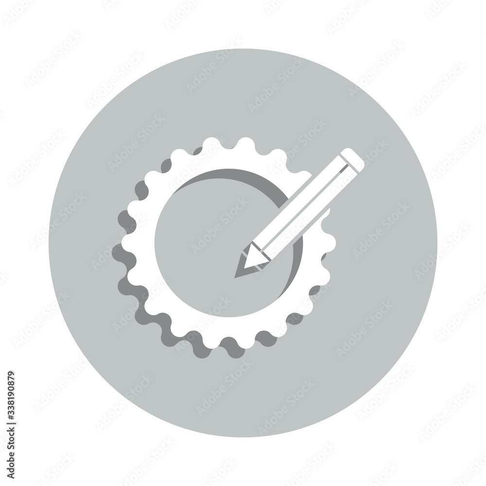 Poster pencil setting badge icon. simple glyph, flat vector of web icons for ui and ux, website or mobile a