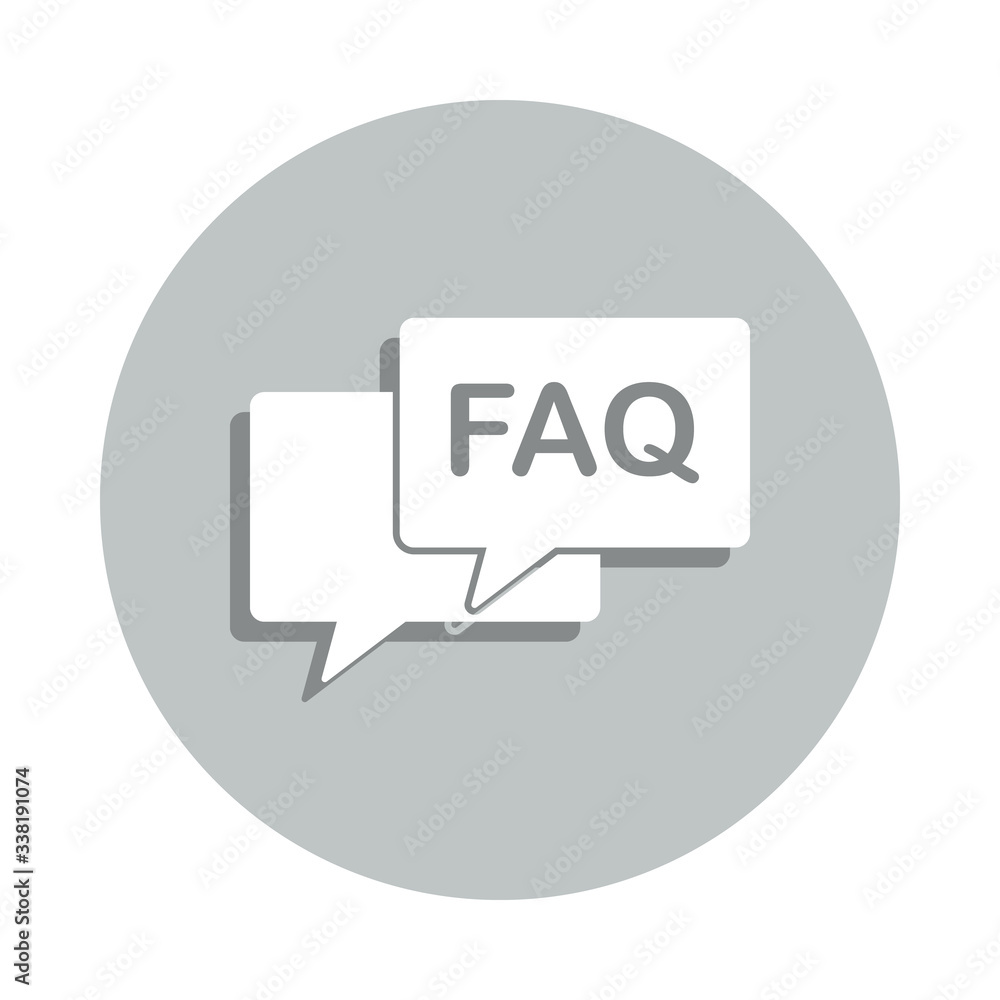 Aufkleber faq conversation badge icon. simple glyph, flat vector of web icons for ui and ux, website or mobile