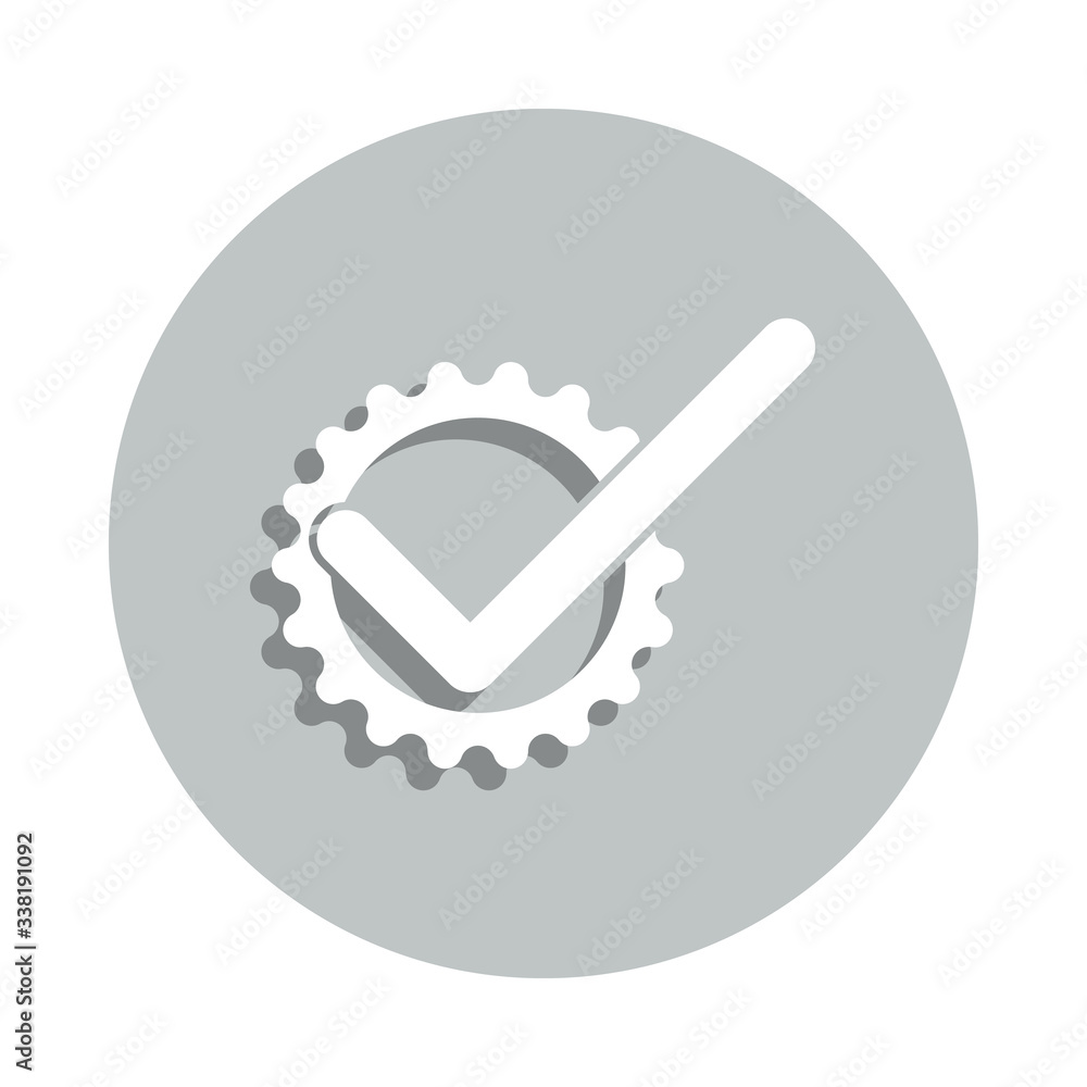 Poster confirm settings badge icon. simple glyph, flat vector of web icons for ui and ux, website or mobile