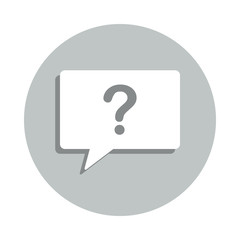 question badge icon. Simple glyph, flat vector of web icons for ui and ux, website or mobile application