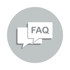 FAQ conversation badge icon. Simple glyph, flat vector of web icons for ui and ux, website or mobile application