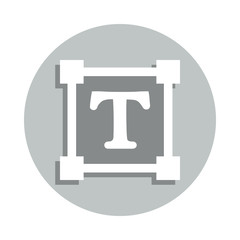 editing text sign badge icon. Simple glyph, flat vector of web icons for ui and ux, website or mobile application