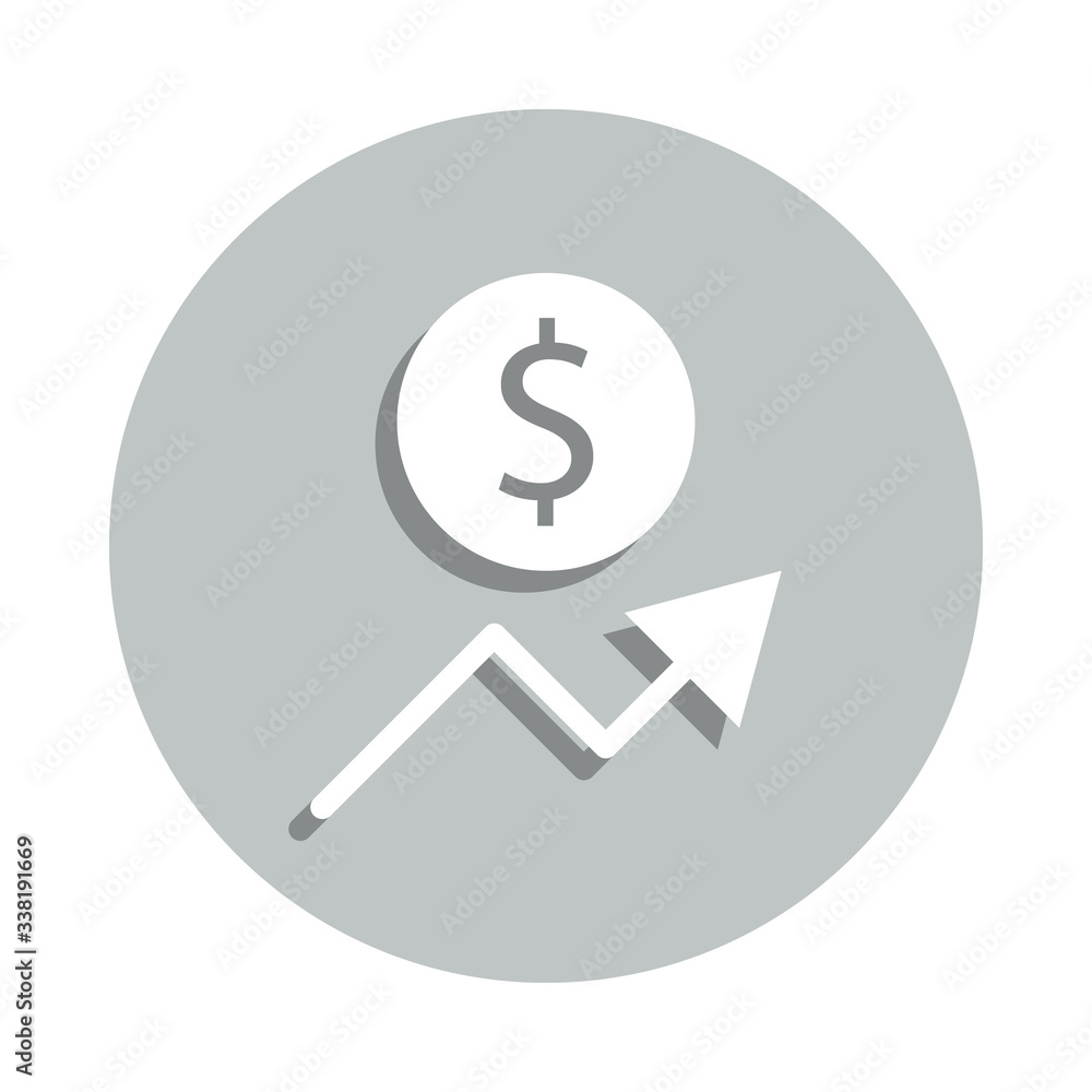 Poster financial uplift badge icon. simple glyph, flat vector of web icons for ui and ux, website or mobile