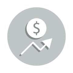 financial uplift badge icon. Simple glyph, flat vector of web icons for ui and ux, website or mobile application