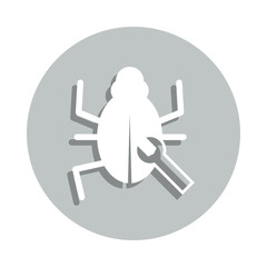 virus removal badge icon. Simple glyph, flat vector of web icons for ui and ux, website or mobile application