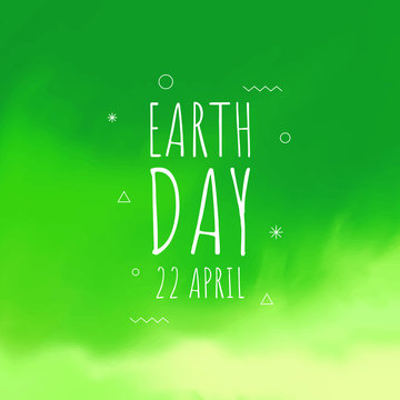 Earth Day Greeting Background. Grunge Watercolor background with a Vintage and Pastel Color Theme.