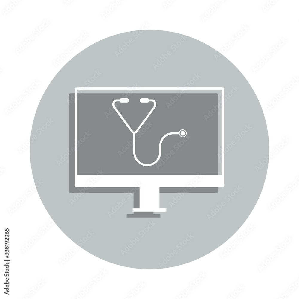 Poster computer treatment badge icon. simple glyph, flat vector of web icons for ui and ux, website or mobi