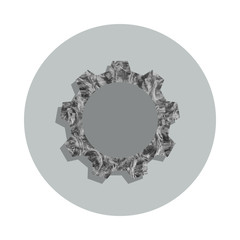 gear badge icon. Simple glyph, flat vector of web icons for ui and ux, website or mobile application
