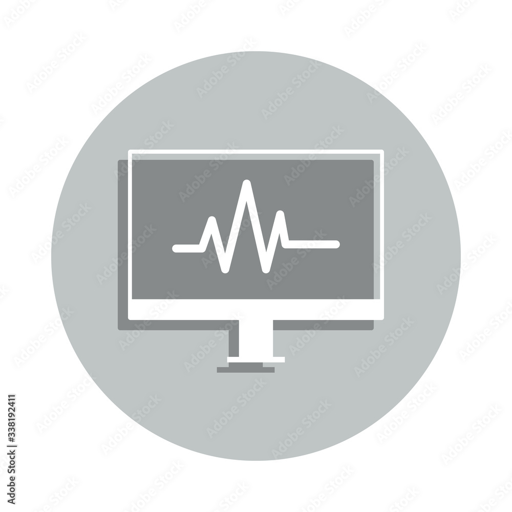 Poster computer diagnostics badge icon. simple glyph, flat vector of web icons for ui and ux, website or mo