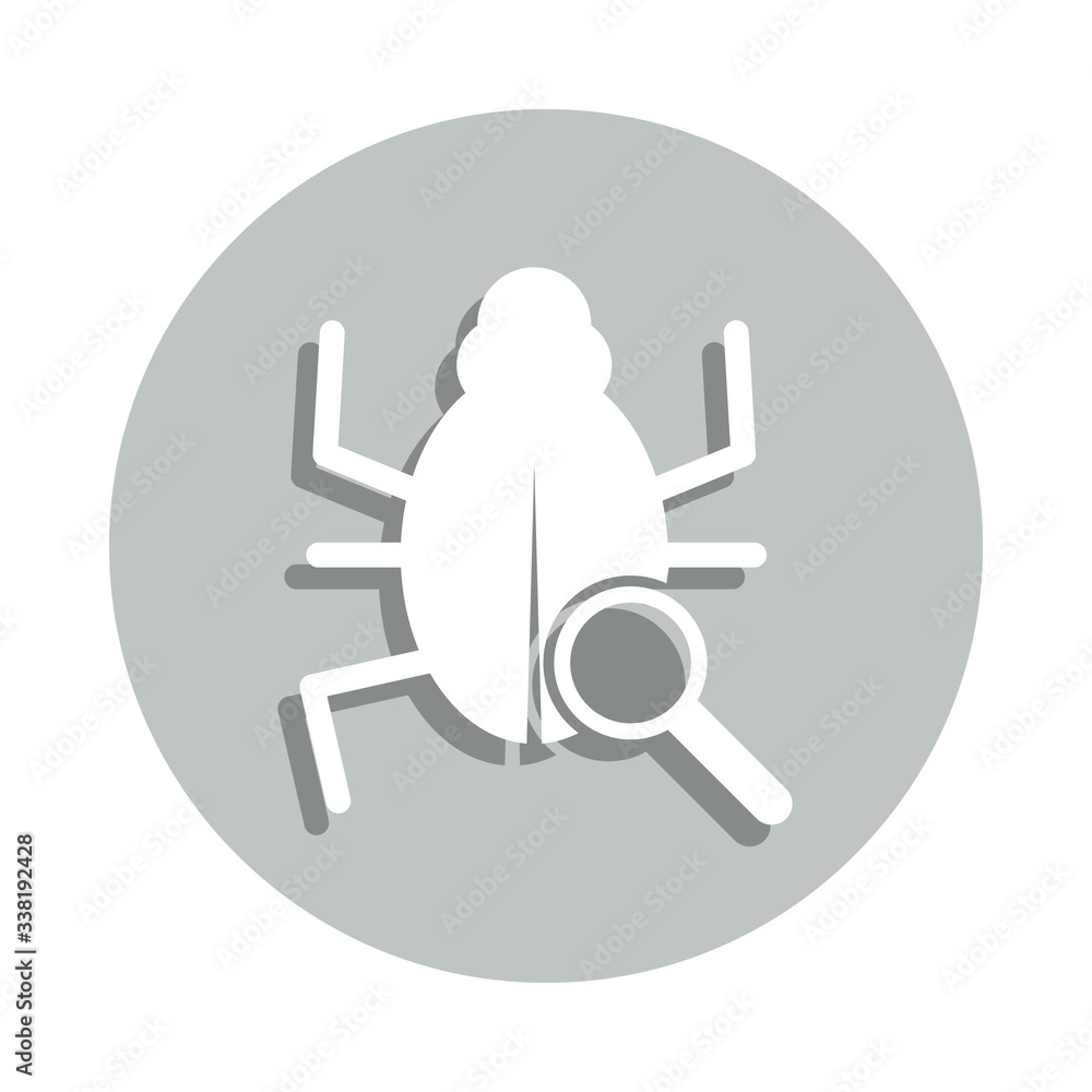 Poster virus scan badge icon. simple glyph, flat vector of web icons for ui and ux, website or mobile appli