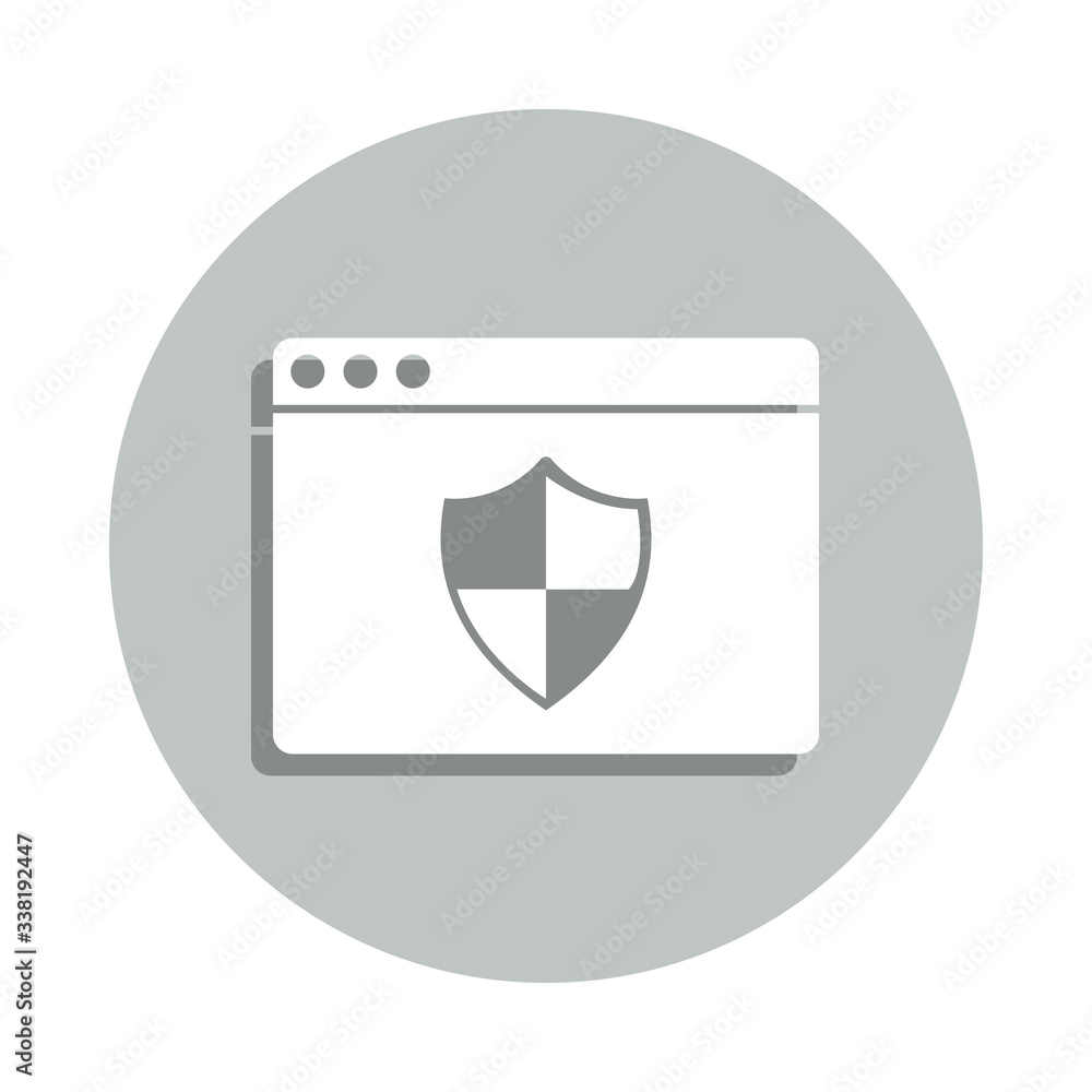 Poster protection browser badge icon. simple glyph, flat vector of web icons for ui and ux, website or mobi