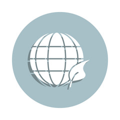 Clean earth badge icon. Simple glyph, flat vector of energy icons for ui and ux, website or mobile application